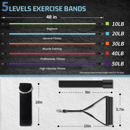 Resistance Bands, Exercise Bands, Workout Bands, Resistance Bands for Working Out with Handles for Men and Women, Exercising Bands for Strength Training Equipment at Home