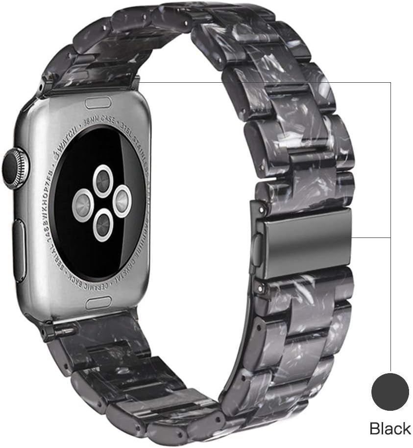 Light Apple Watch Band-Fashion Resin Iwatch Bands for Women Men Bracelet Compatible with Stainless Steel Buckle for Apple Watch Series 10 Series SE Series 9 Series 8 Series 7 6 5 4 3 2 1 Ultra 2 1, 38Mm/40Mm/41Mm/42Mm(Series 10), 49Mm/46Mm/45Mm/44Mm/42Mm(Series 3 2 1)