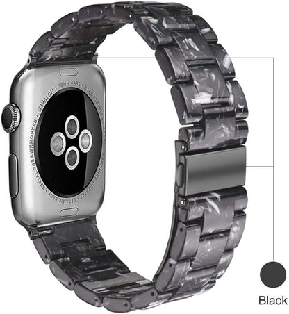 Light Apple Watch Band-Fashion Resin Iwatch Bands for Women Men Bracelet Compatible with Stainless Steel Buckle for Apple Watch Series 10 Series SE Series 9 Series 8 Series 7 6 5 4 3 2 1 Ultra 2 1, 38Mm/40Mm/41Mm/42Mm(Series 10), 49Mm/46Mm/45Mm/44Mm/42Mm(Series 3 2 1)